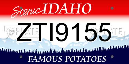 ZTI9155 Idaho License Plate