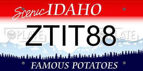 ZTIT88 Idaho License Plate