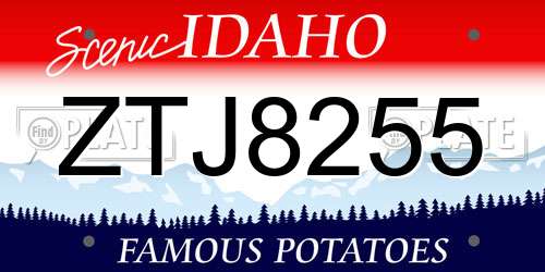 ZTJ8255 Idaho License Plate