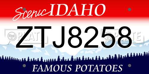 ZTJ8258 Idaho License Plate