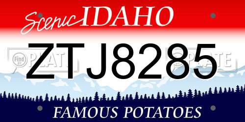 ZTJ8285 Idaho License Plate