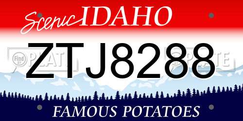 ZTJ8288 Idaho License Plate