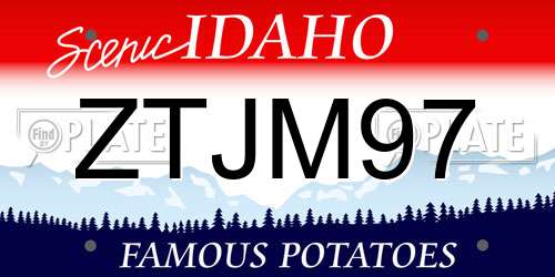 ZTJM97 Idaho License Plate