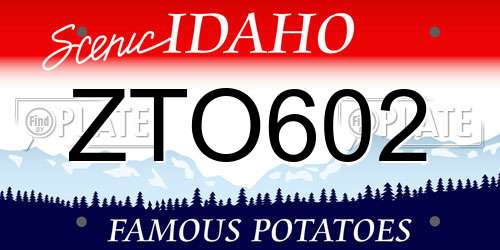 ZTO602 Idaho License Plate