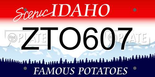 ZTO607 Idaho License Plate