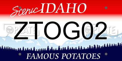 ZTOG02 Idaho License Plate