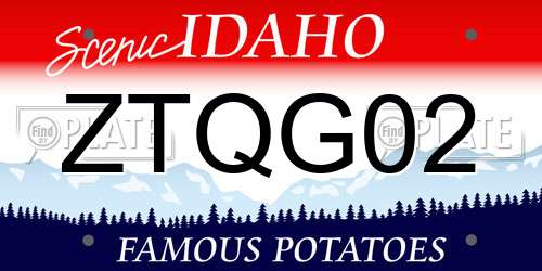 ZTQG02 Idaho License Plate