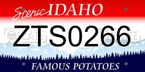 ZTS0266 Idaho License Plate