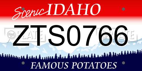 ZTS0766 Idaho License Plate