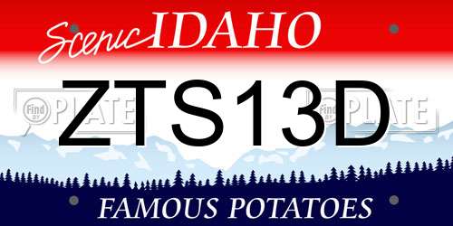 ZTS13D Idaho License Plate