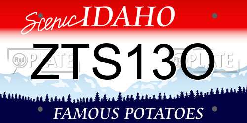ZTS13O Idaho License Plate