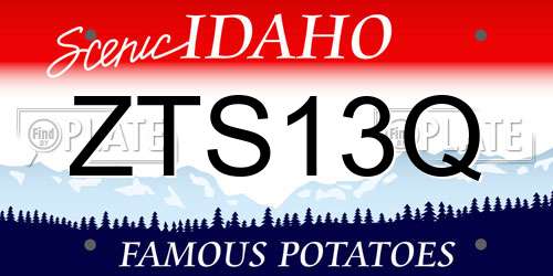ZTS13Q Idaho License Plate