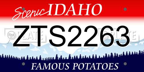 ZTS2263 Idaho License Plate