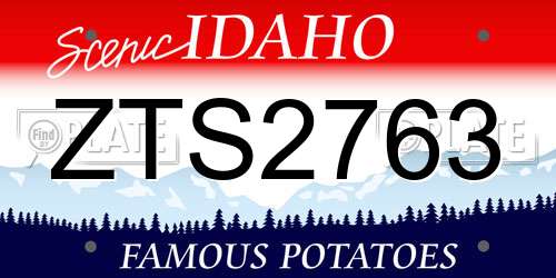 ZTS2763 Idaho License Plate