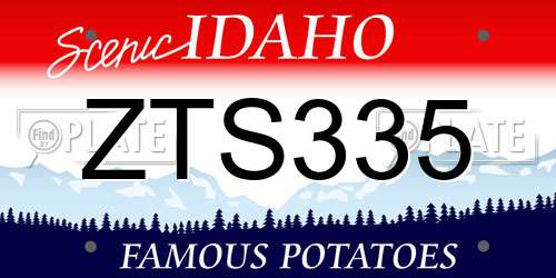 ZTS335 Idaho License Plate