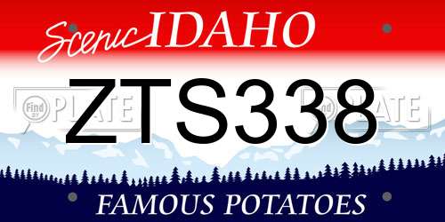 ZTS338 Idaho License Plate