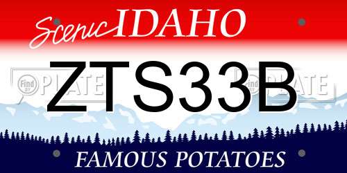 ZTS33B Idaho License Plate