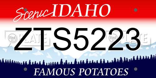 ZTS5223 Idaho License Plate