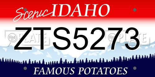 ZTS5273 Idaho License Plate