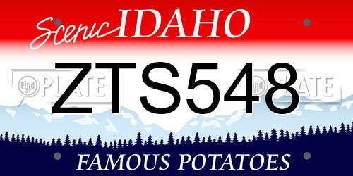 ZTS548 Idaho License Plate