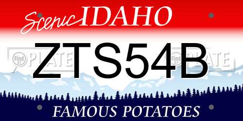 ZTS54B Idaho License Plate