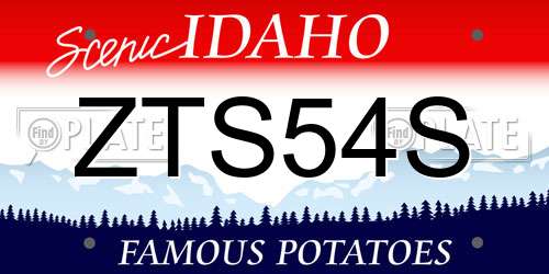 ZTS54S Idaho License Plate