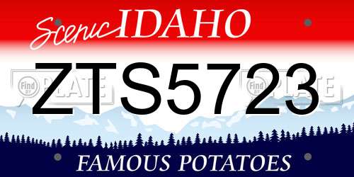 ZTS5723 Idaho License Plate