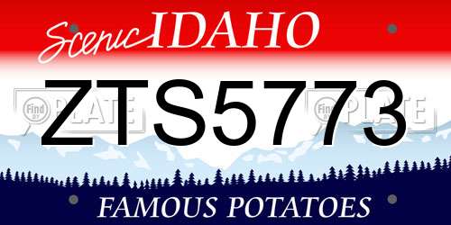ZTS5773 Idaho License Plate