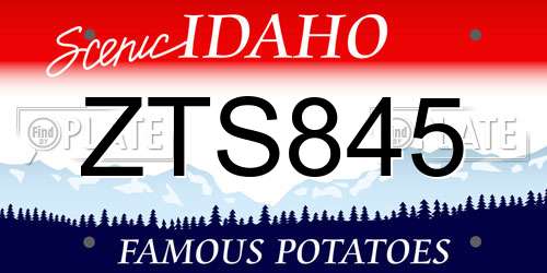 ZTS845 Idaho License Plate