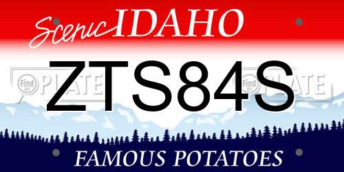 ZTS84S Idaho License Plate