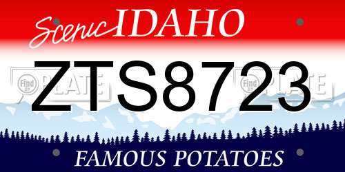 ZTS8723 Idaho License Plate