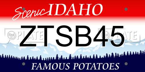 ZTSB45 Idaho License Plate