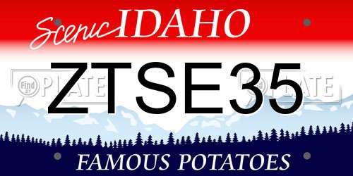 ZTSE35 Idaho License Plate