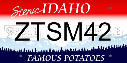 ZTSM42 Idaho License Plate