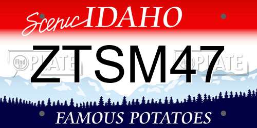 ZTSM47 Idaho License Plate