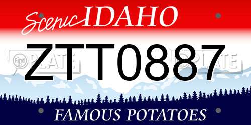 ZTT0887 Idaho License Plate