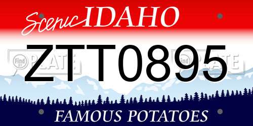 ZTT0895 Idaho License Plate