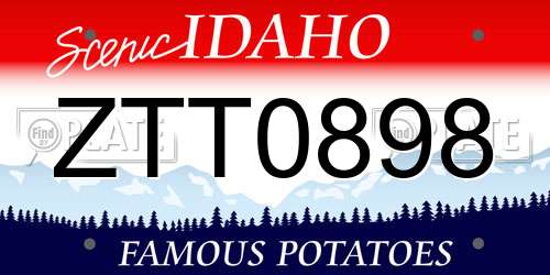 ZTT0898 Idaho License Plate