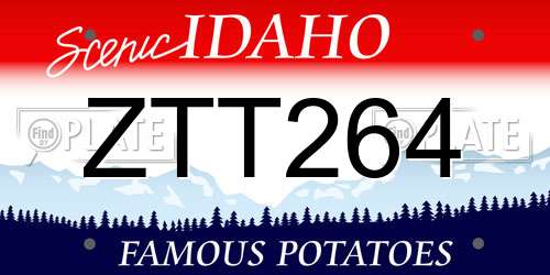 ZTT264 Idaho License Plate