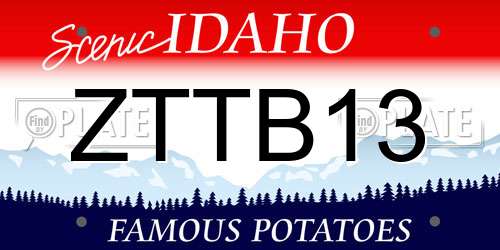 ZTTB13 Idaho License Plate