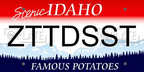 ZTTDSST Idaho License Plate