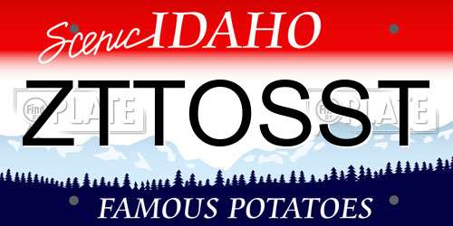 ZTTOSST Idaho License Plate