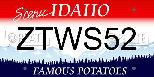 ZTWS52 Idaho License Plate