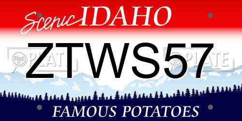 ZTWS57 Idaho License Plate