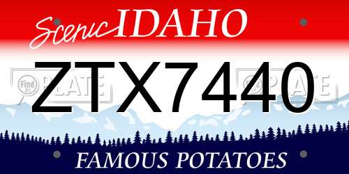 ZTX7440 Idaho License Plate