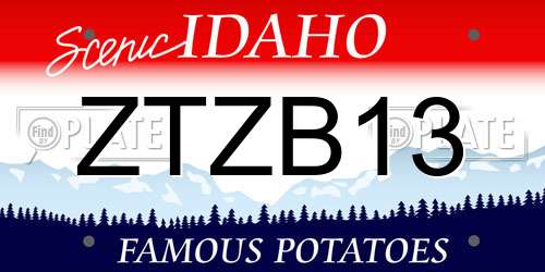 ZTZB13 Idaho License Plate