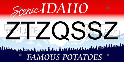 ZTZQSSZ Idaho License Plate