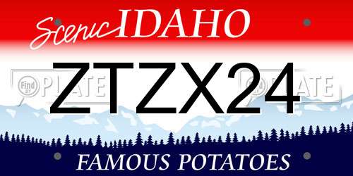 ZTZX24 Idaho License Plate