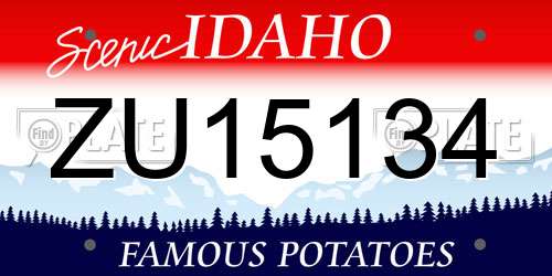 ZU15134 Idaho License Plate