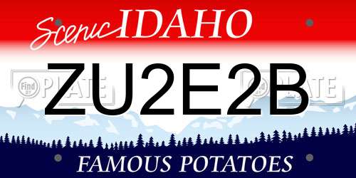 ZU2E2B Idaho License Plate